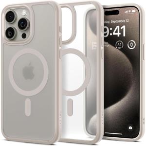 Spigen for iPhone 12 Pro Case & for iPhone 12, Ultra Hybrid MagFit [Anti-Yellowing] [Compatible with Magsafe] – Clear(Frost Natural Titanium)