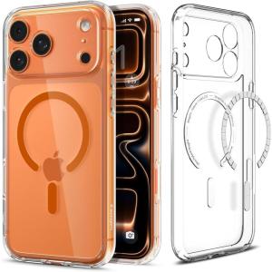 Spigen for iPhone 14 Case, Ultra Hybrid MagFit [Anti-Yellowing] [Compatible with Magsafe] – Clear(Clear Orange)