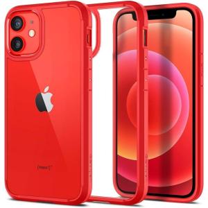 Spigen for iPhone 14 Case, Ultra Hybrid [No Magnet Ring][Anti-Yellowing] – Crystal Clear(Red)