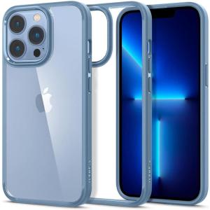 Spigen for iPhone 14 Case, Ultra Hybrid [No Magnet Ring][Anti-Yellowing] – Crystal Clear(Sierra Blue)