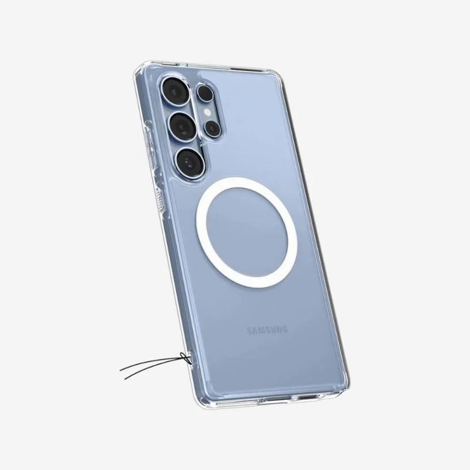 imageSpigen Crystal Hybrid MagFit Designed for Galaxy S25 Ultra Case 2025 MilitaryGrade Protection Compatible with MagSafe WhiteWhite