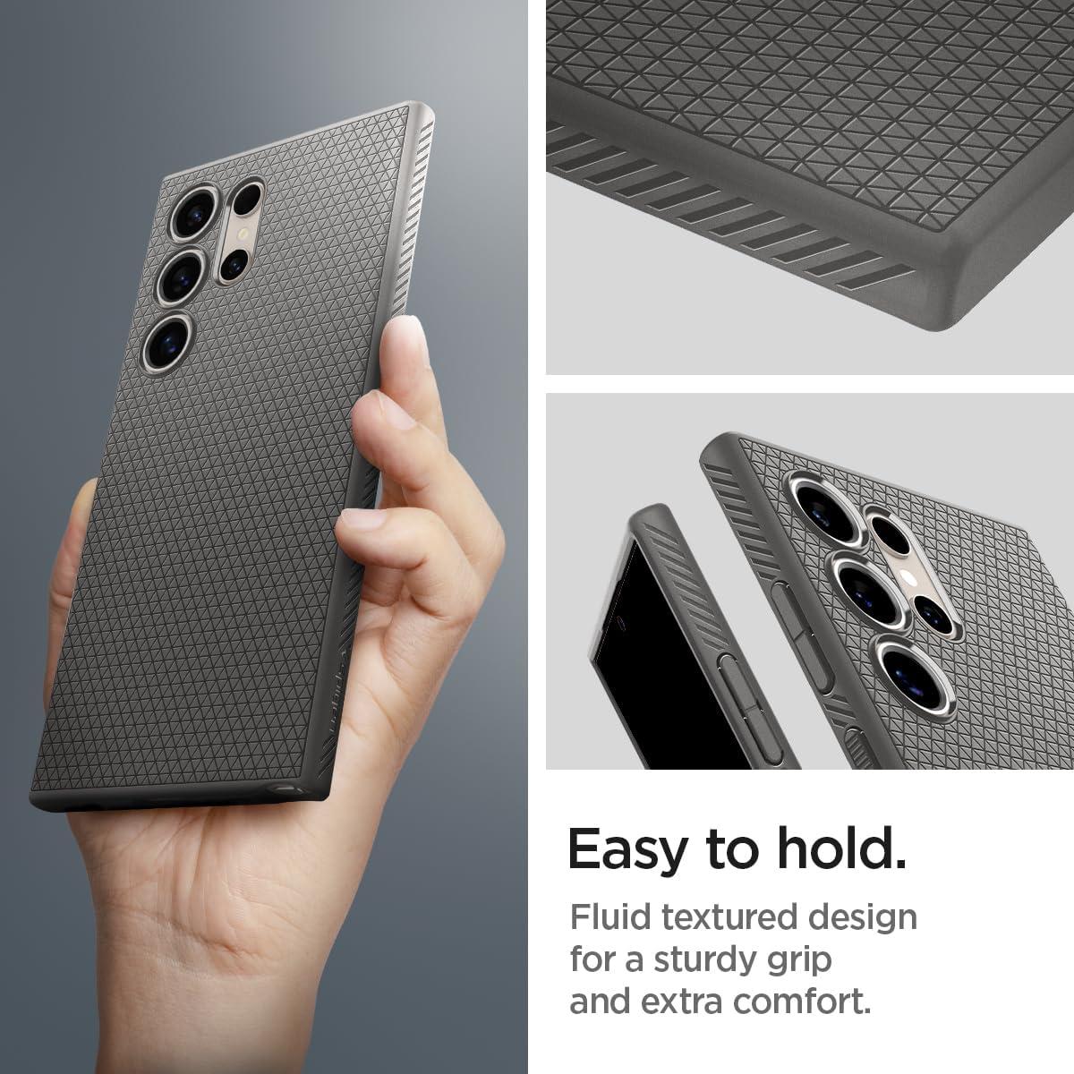 imageSpigen Liquid Air Designed for Galaxy S25 Edge Case 2025 No Magnet Ring MilitaryGrade Protection Marble GrayGranite Gray