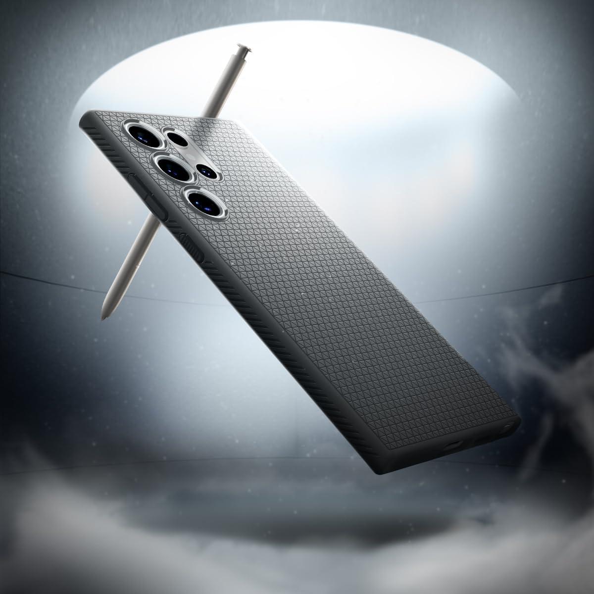 imageSpigen Liquid Air Designed for Galaxy S25 Edge Case 2025 No Magnet Ring MilitaryGrade Protection Marble GrayGranite Gray