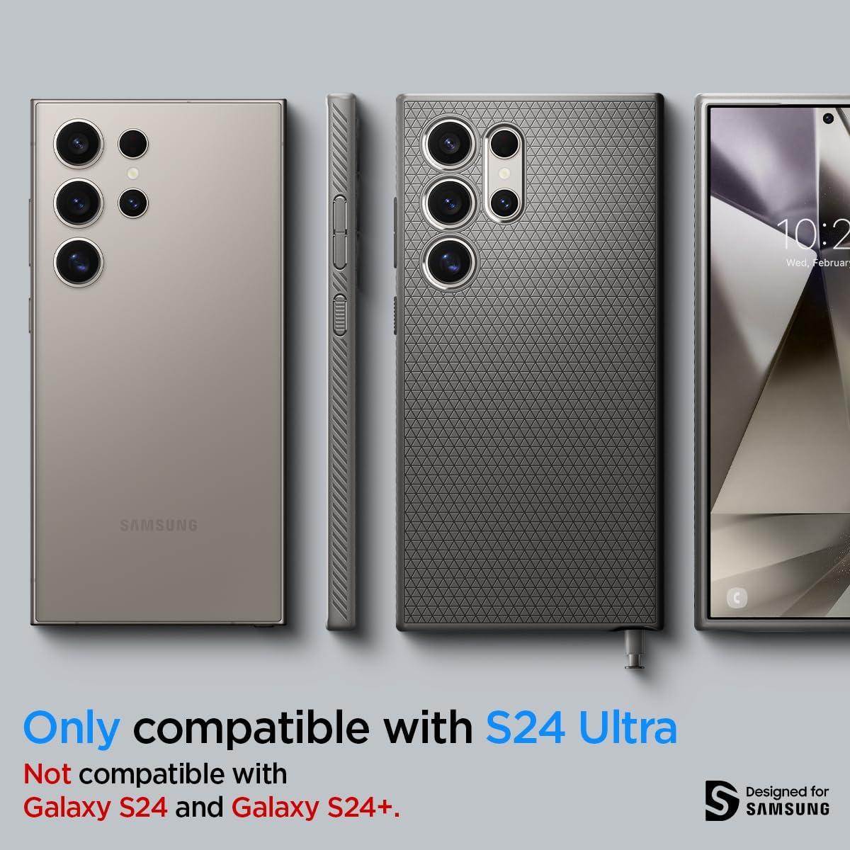 imageSpigen Liquid Air Designed for Galaxy S25 Edge Case 2025 No Magnet Ring MilitaryGrade Protection Marble GrayGranite Gray