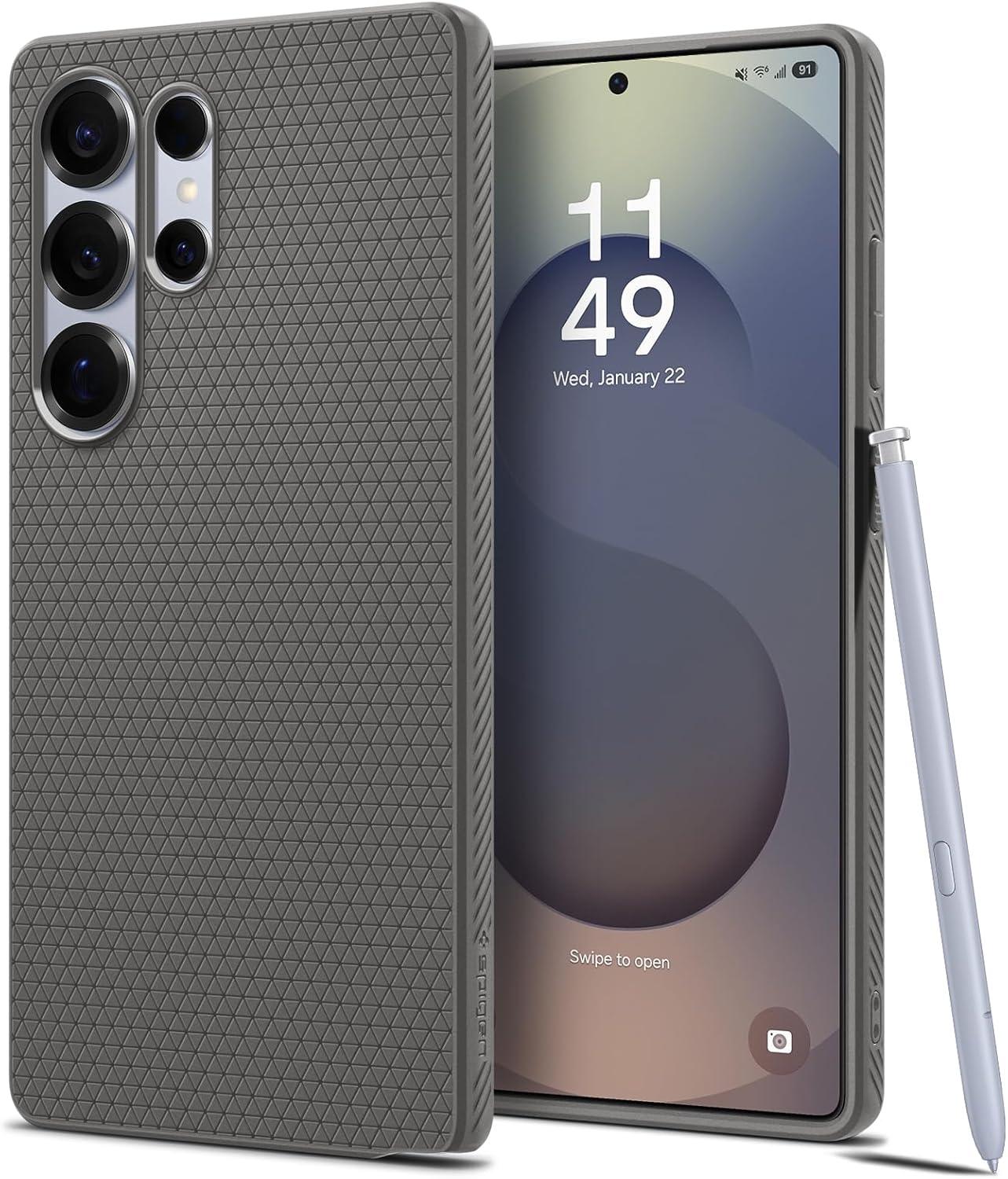 imageSpigen Liquid Air Designed for Galaxy S25 Edge Case 2025 No Magnet Ring MilitaryGrade Protection Marble GrayMarble Gray