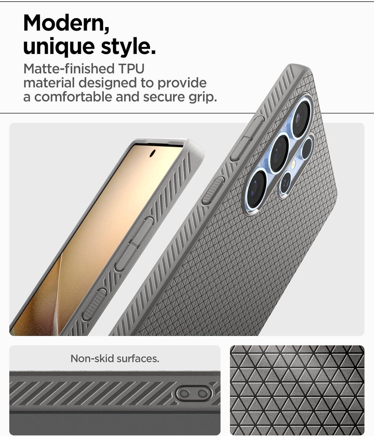 imageSpigen Liquid Air Designed for Galaxy S25 Edge Case 2025 No Magnet Ring MilitaryGrade Protection Marble GrayMarble Gray