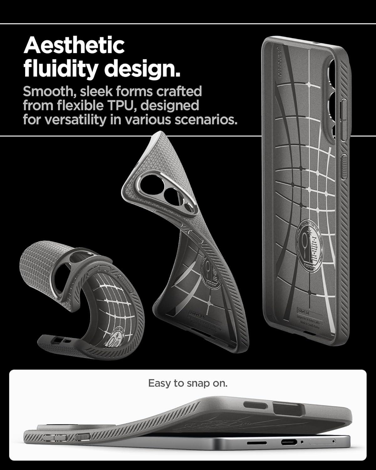 imageSpigen Liquid Air Designed for Galaxy S25 Edge Case 2025 No Magnet Ring MilitaryGrade Protection Marble GrayMarble Gray