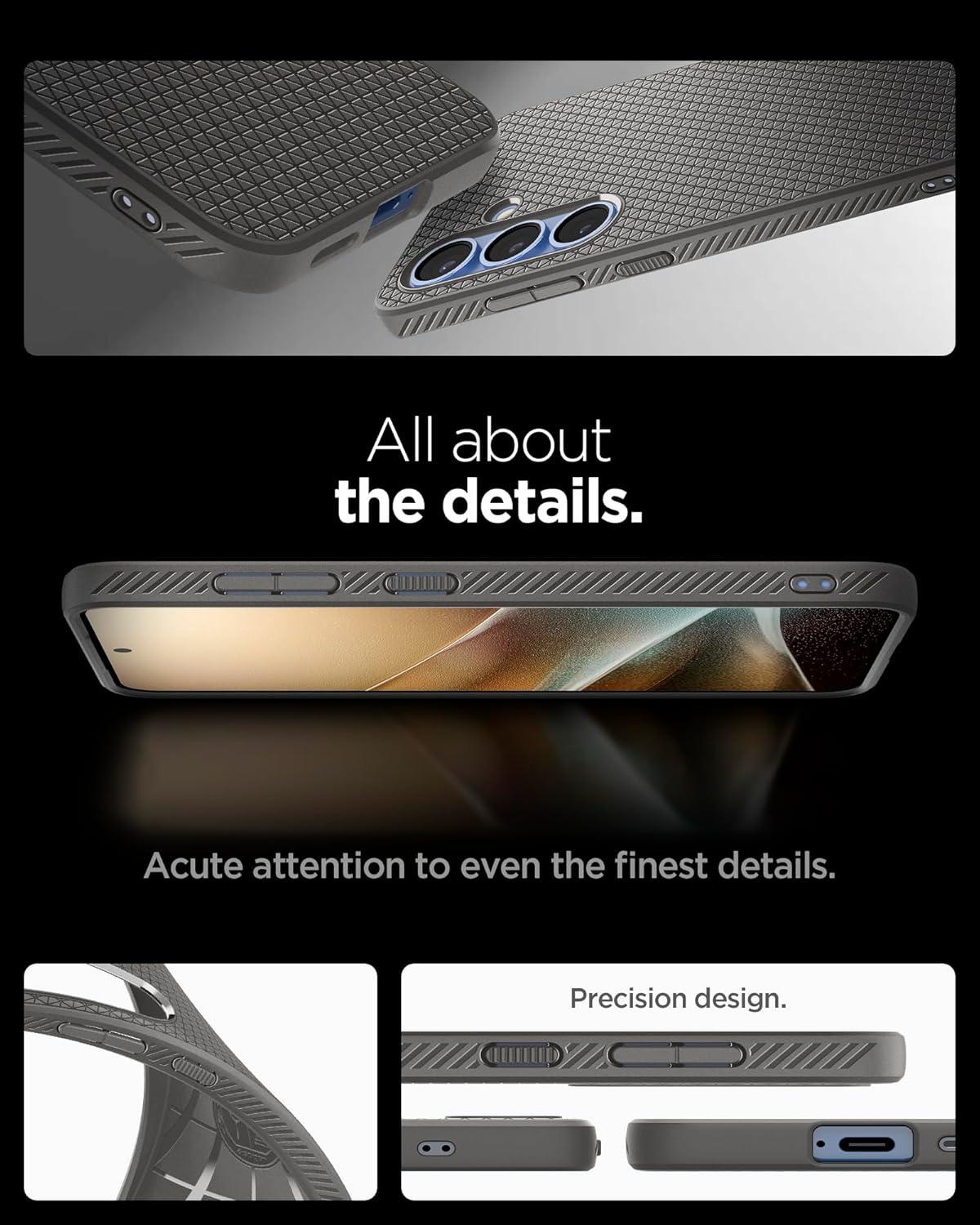 imageSpigen Liquid Air Designed for Galaxy S25 Edge Case 2025 No Magnet Ring MilitaryGrade Protection Marble GrayMarble Gray