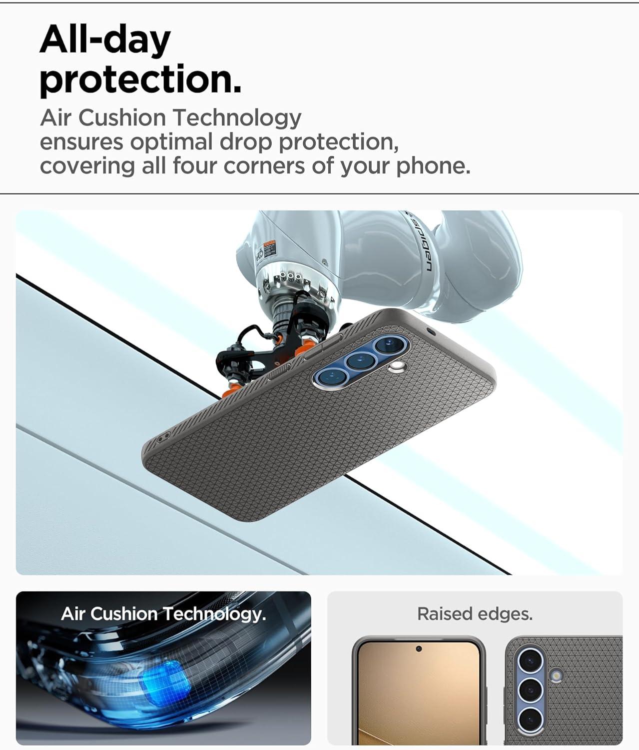 imageSpigen Liquid Air Designed for Galaxy S25 Edge Case 2025 No Magnet Ring MilitaryGrade Protection Marble GrayMarble Gray