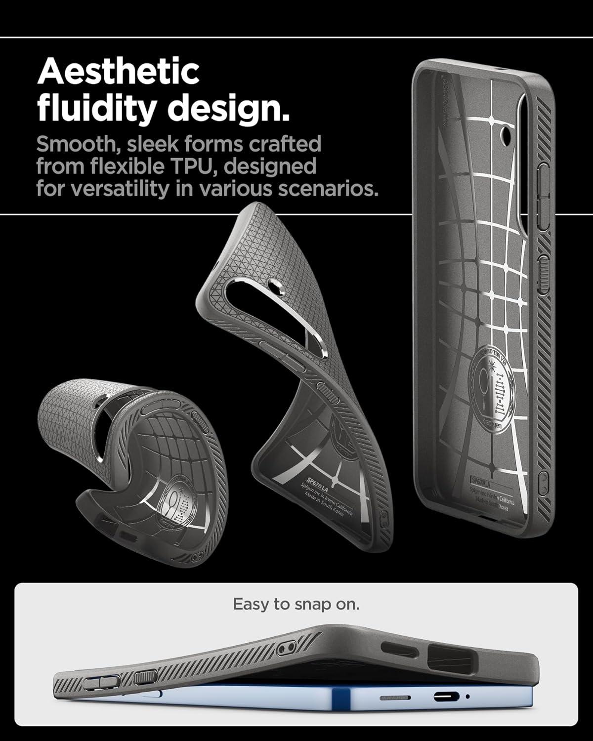 imageSpigen Liquid Air Designed for Galaxy S25 Edge Case 2025 No Magnet Ring MilitaryGrade Protection Marble GrayMarble Gray