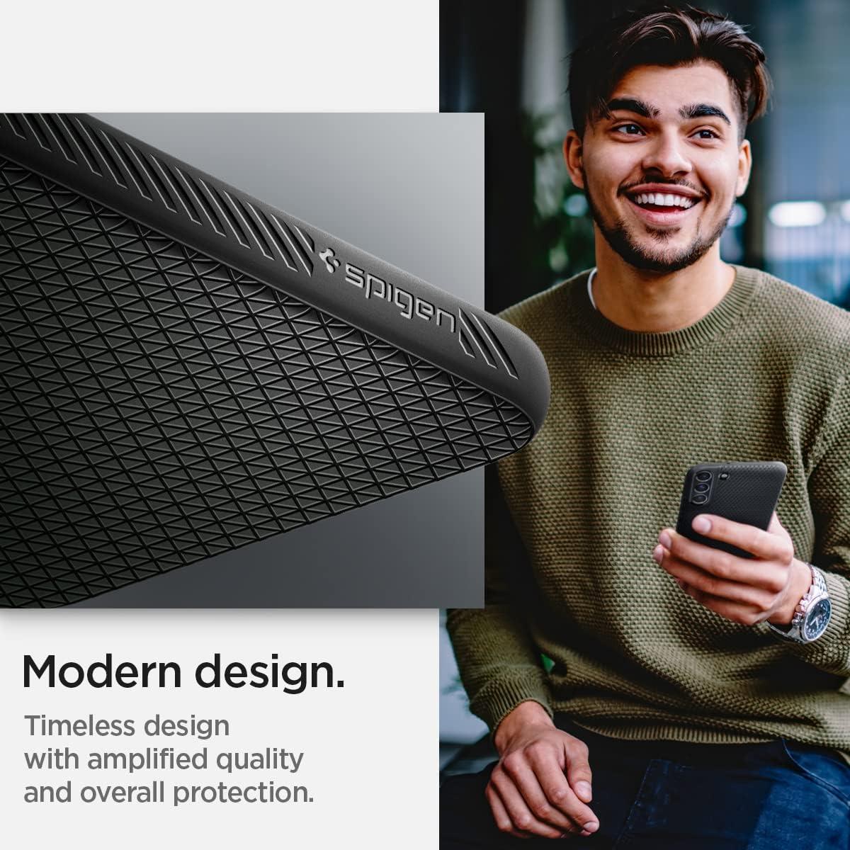 imageSpigen Liquid Air Designed for Galaxy S25 Edge Case 2025 No Magnet Ring MilitaryGrade Protection Marble GrayMatte Black