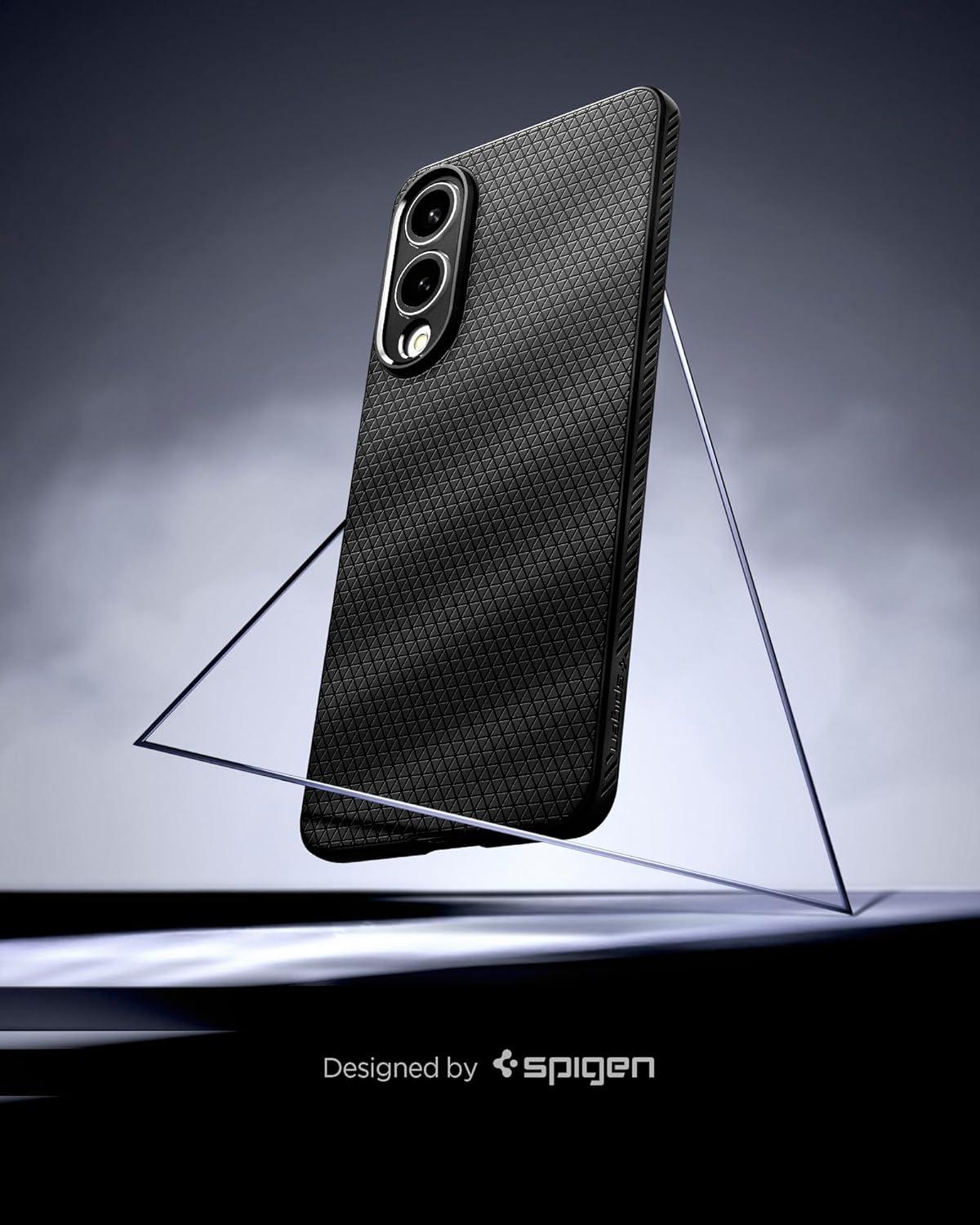 imageSpigen Liquid Air Designed for Galaxy S25 Edge Case 2025 No Magnet Ring MilitaryGrade Protection Marble GrayMatte Black