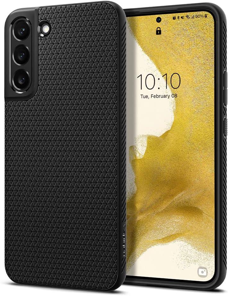 imageSpigen Liquid Air Designed for Galaxy S25 Edge Case 2025 No Magnet Ring MilitaryGrade Protection Marble GrayMatte Black