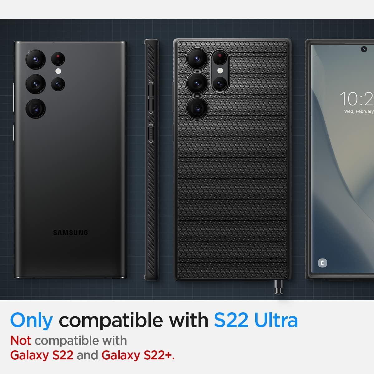 imageSpigen Liquid Air Designed for Galaxy S25 Edge Case 2025 No Magnet Ring MilitaryGrade Protection Marble GrayMatte Black