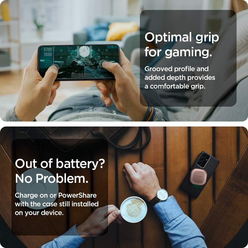 imageSpigen Liquid Air Designed for Galaxy S25 Edge Case 2025 No Magnet Ring MilitaryGrade Protection Marble GrayMatte Black