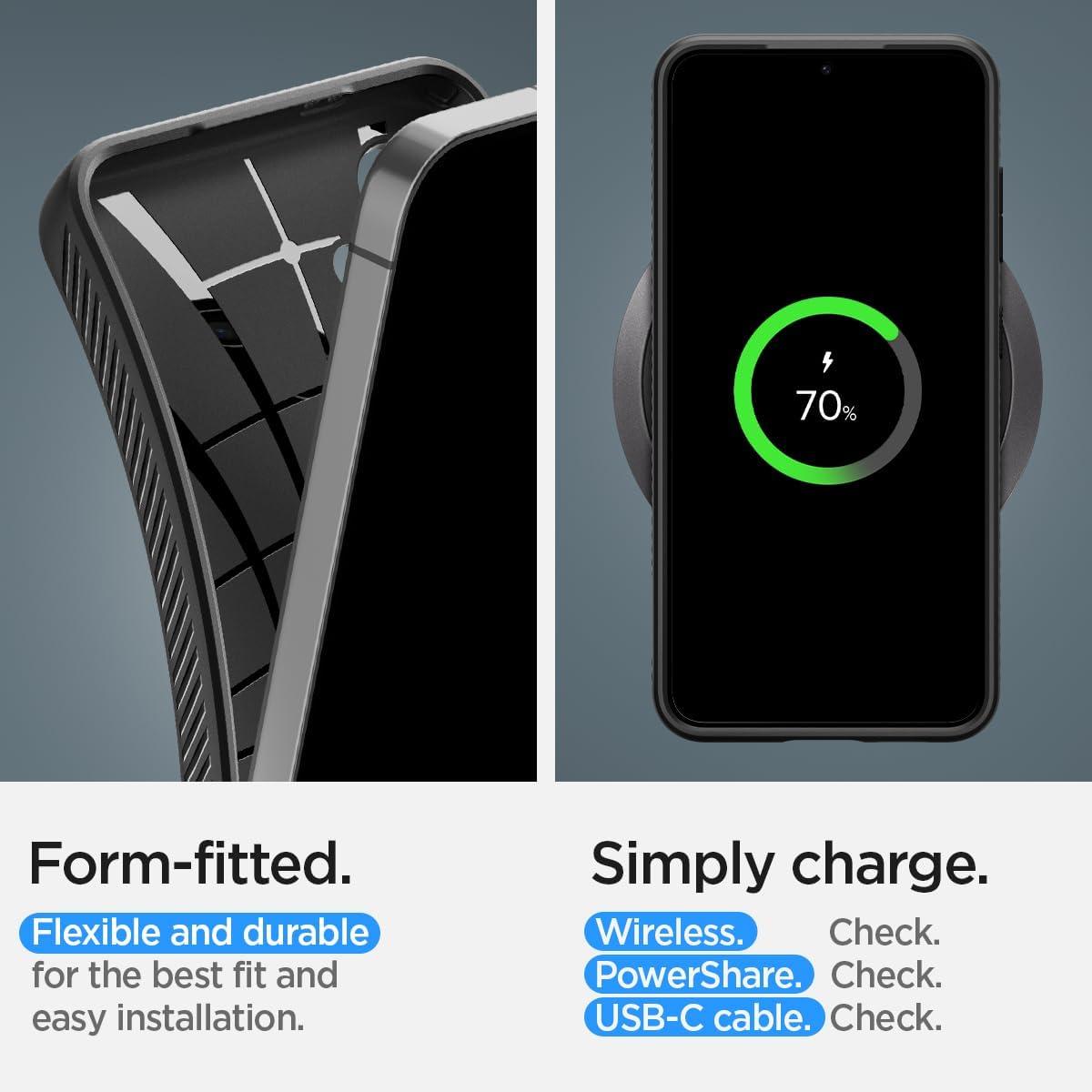 imageSpigen Liquid Air Designed for Galaxy S25 Edge Case 2025 No Magnet Ring MilitaryGrade Protection Marble GrayMatte Black