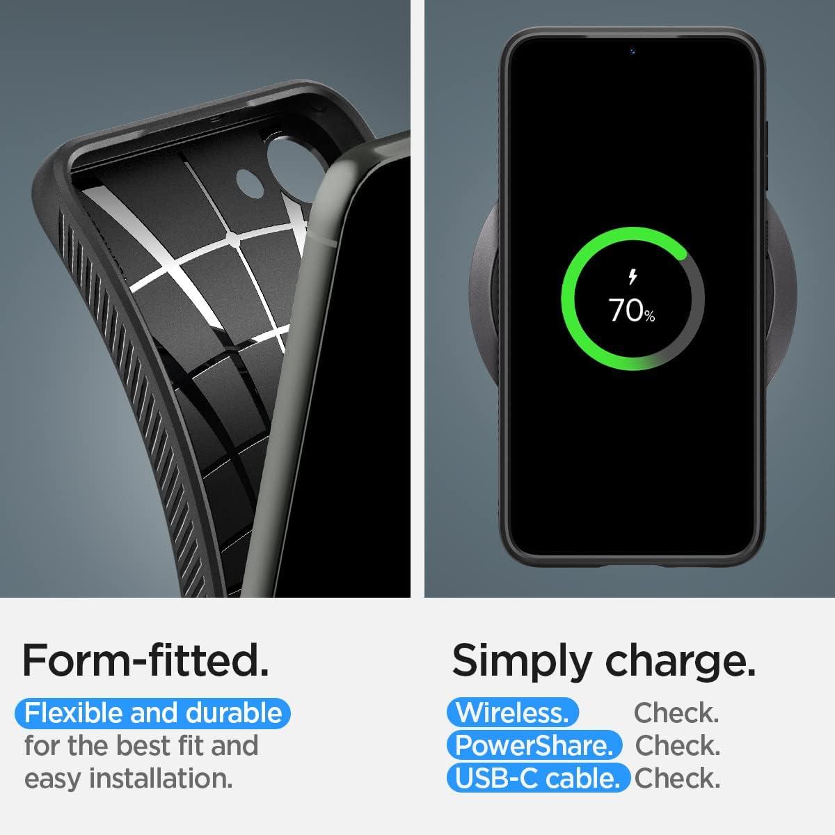 imageSpigen Liquid Air Designed for Galaxy S25 Edge Case 2025 No Magnet Ring MilitaryGrade Protection Marble GrayMatte Black