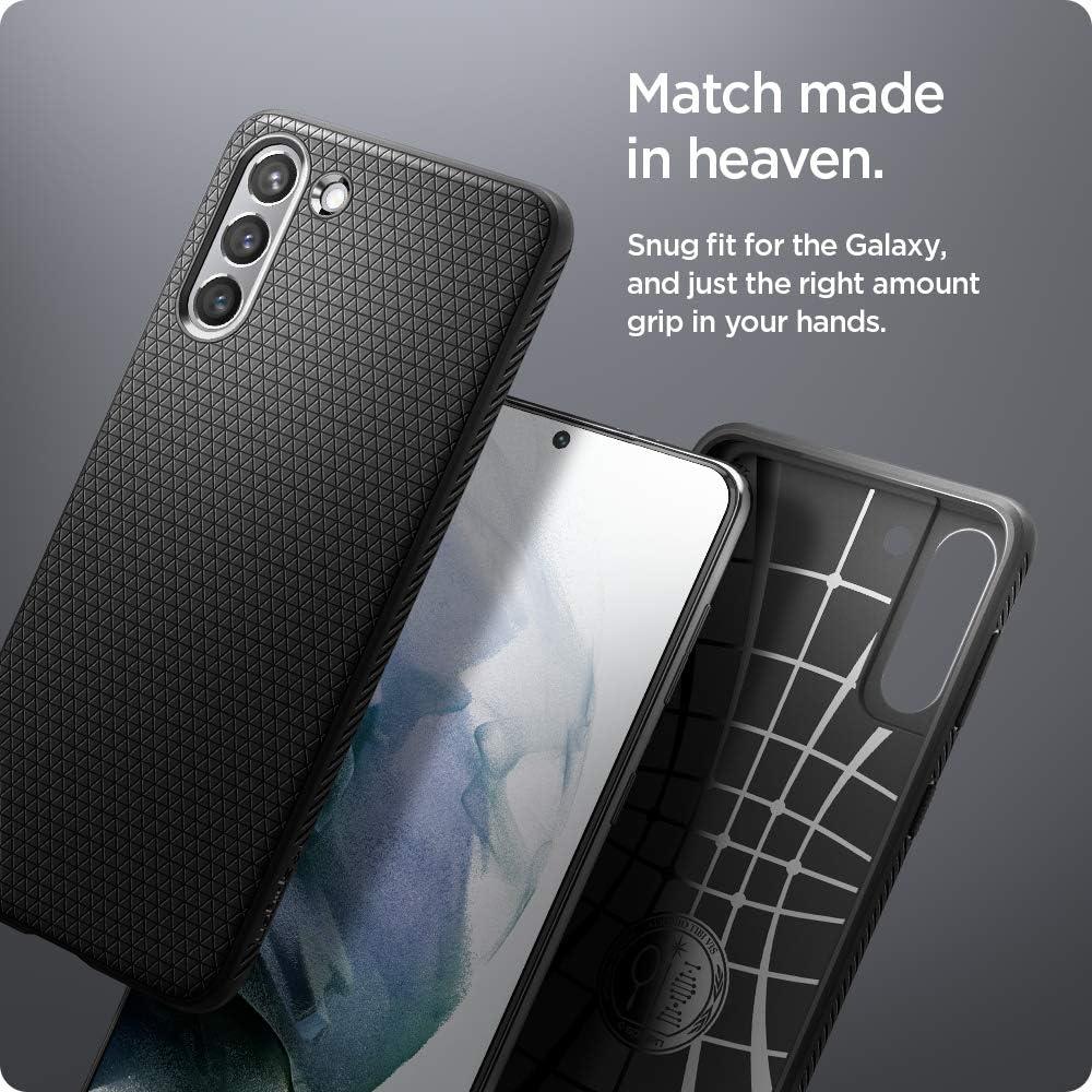 imageSpigen Liquid Air Designed for Galaxy S25 Edge Case 2025 No Magnet Ring MilitaryGrade Protection Marble GrayMatte Black