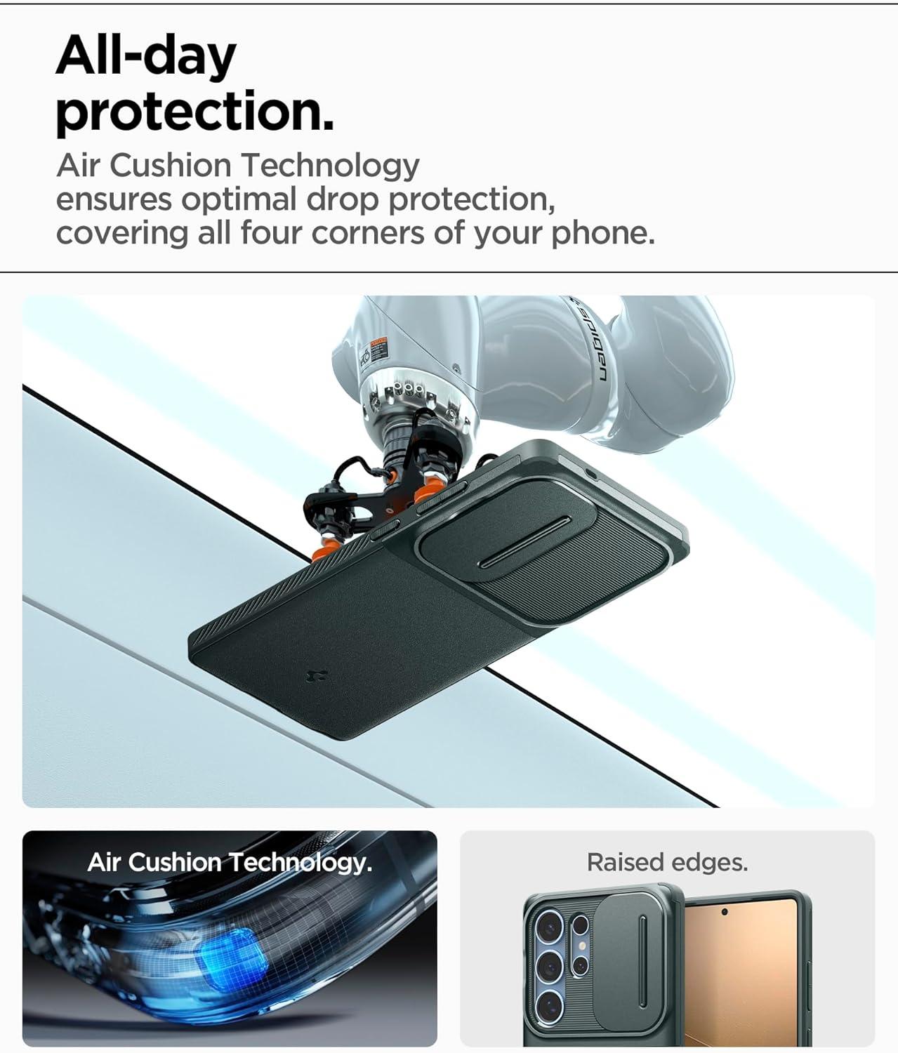 imageSpigen Optik Armor Designed for Galaxy S25 Ultra Case 2025 No Magnet Ring MilitaryGrade Protection Abyss GreenAbyss Green