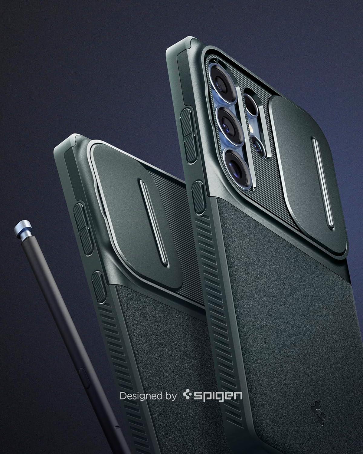 imageSpigen Optik Armor Designed for Galaxy S25 Ultra Case 2025 No Magnet Ring MilitaryGrade Protection Abyss GreenAbyss Green