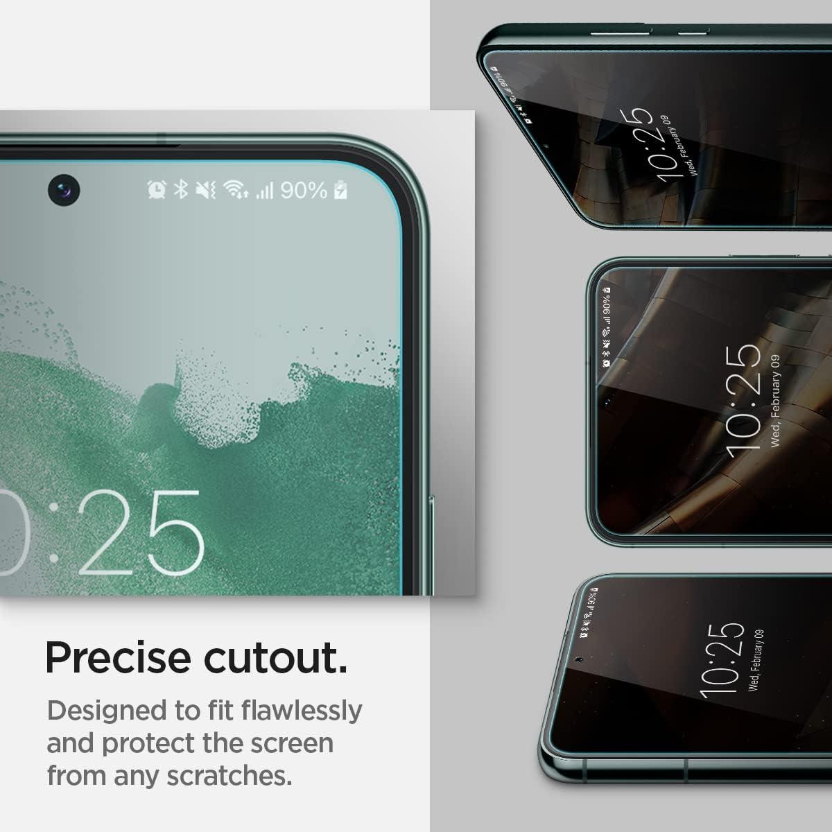 imageSpigen Tempered Glass Screen Protector GlastR EZ Fit designed for Galaxy S22 Plus Case Friendly 2 Pack