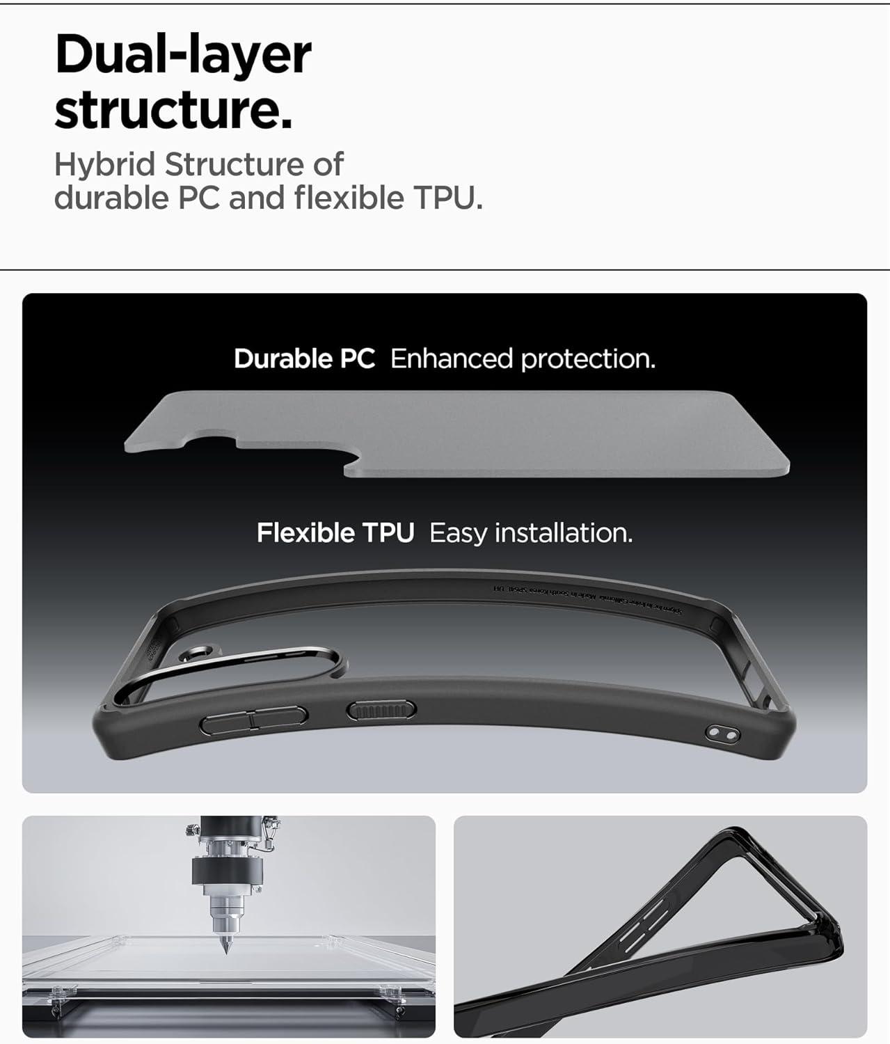 imageSpigen Ultra Hybrid Designed for Galaxy S25 Plus Case 2025 AntiYellowing MilitaryGrade Protection Frost BlackFrost Black