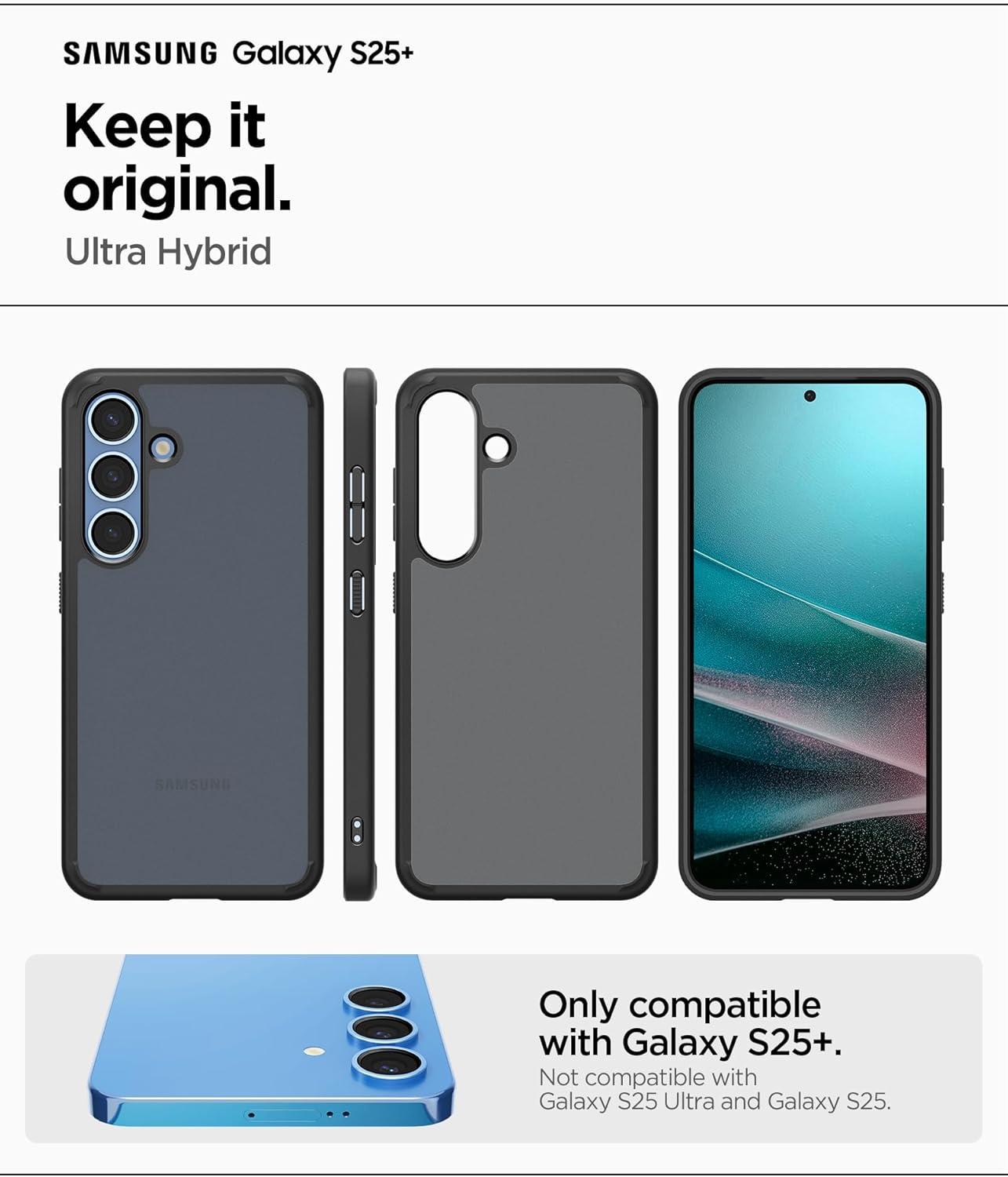 imageSpigen Ultra Hybrid Designed for Galaxy S25 Plus Case 2025 AntiYellowing MilitaryGrade Protection Frost BlackFrost Black