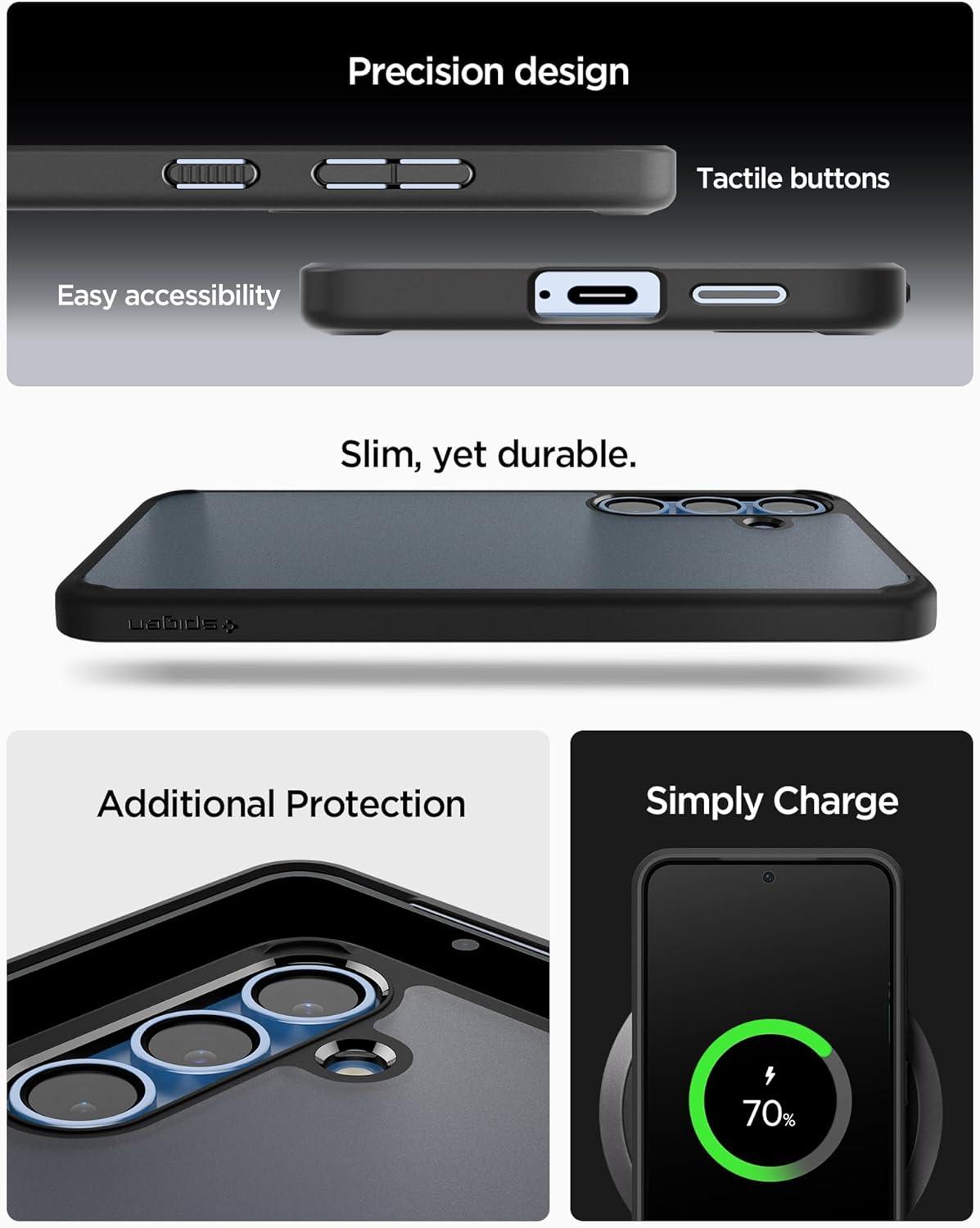 imageSpigen Ultra Hybrid Designed for Galaxy S25 Plus Case 2025 AntiYellowing MilitaryGrade Protection Frost BlackFrost Black