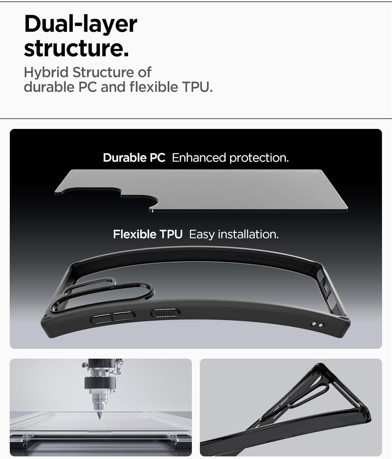 imageSpigen Ultra Hybrid Designed for Galaxy S25 Plus Case 2025 AntiYellowing MilitaryGrade Protection Frost BlackFrost Black