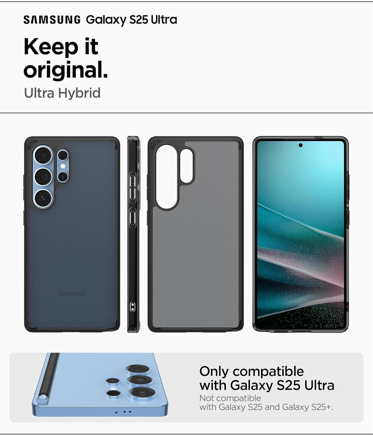 imageSpigen Ultra Hybrid Designed for Galaxy S25 Plus Case 2025 AntiYellowing MilitaryGrade Protection Frost BlackFrost Black