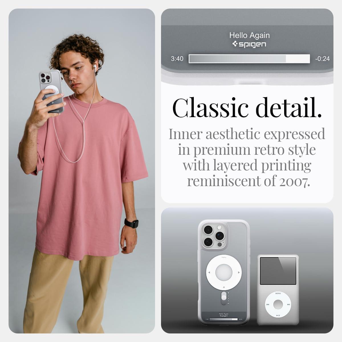 imageSpigen Ultra Hybrid MagFit Direct Digital Printing Case for iPhone 13 Pro Max Custom DesignCompatible with Magsafe Zero One BlackDDP CL Silver