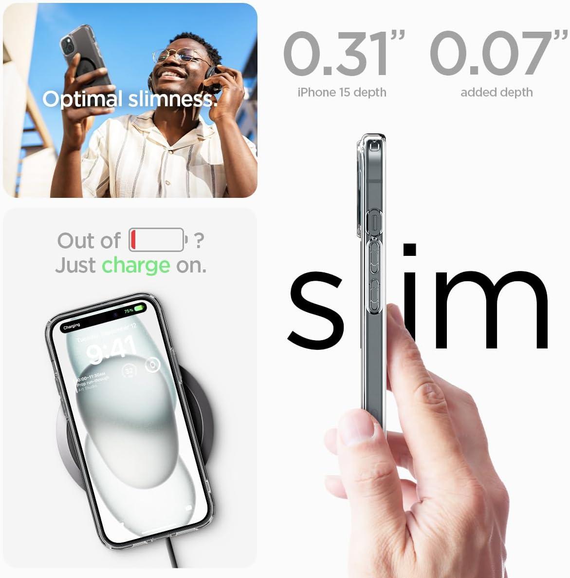 imageSpigen for iPhone 13 Case Ultra Hybrid MagFit AntiYellowing Compatible with Magsafe ClearClear Black