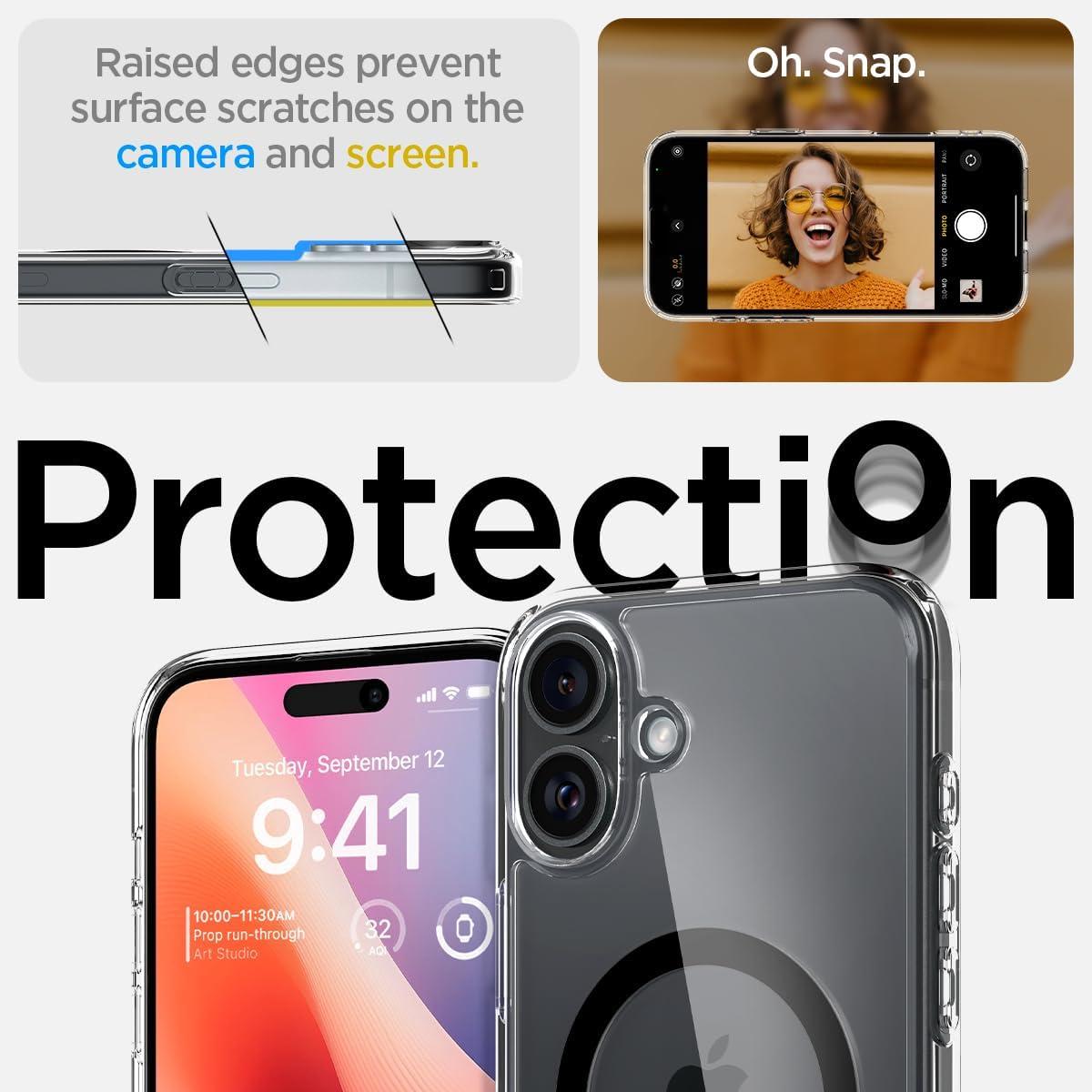 imageSpigen for iPhone 13 Case Ultra Hybrid MagFit AntiYellowing Compatible with Magsafe ClearClear Black