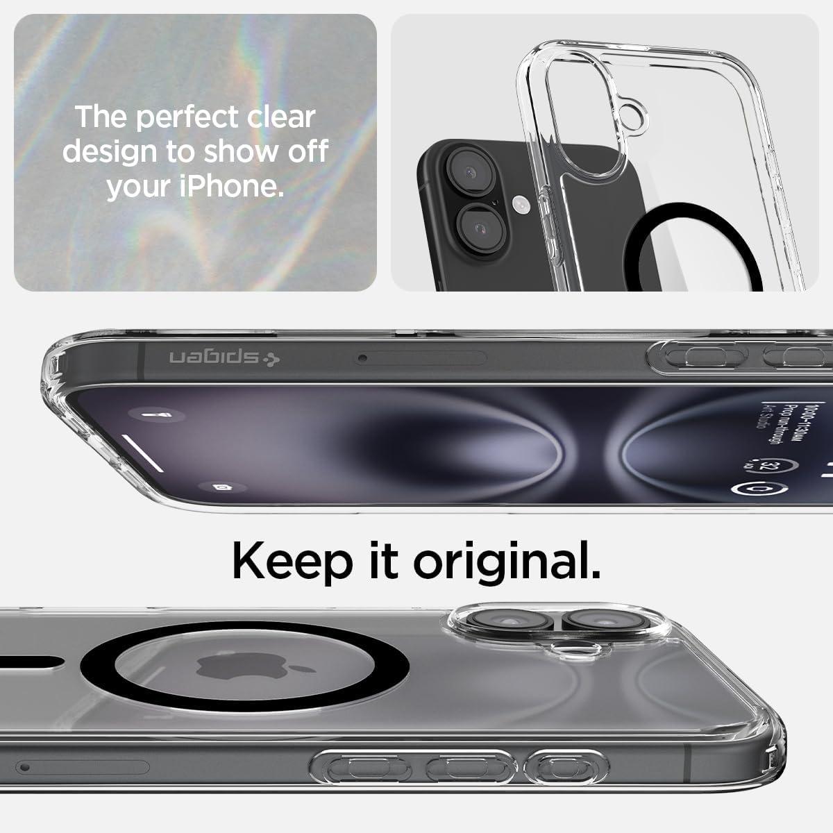 imageSpigen for iPhone 13 Case Ultra Hybrid MagFit AntiYellowing Compatible with Magsafe ClearClear Black