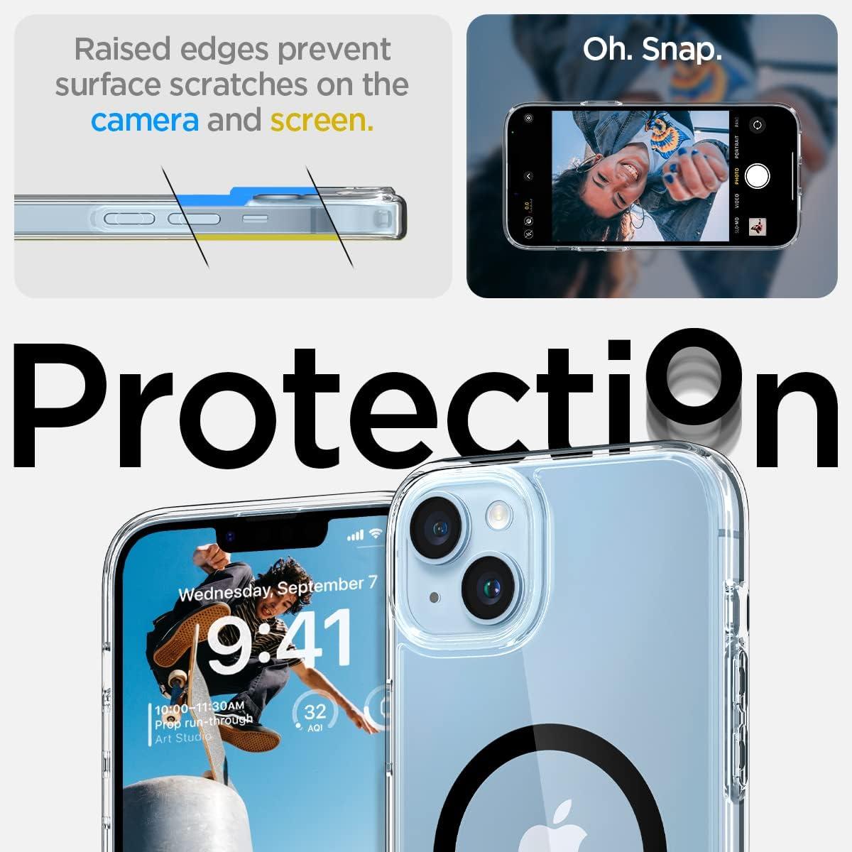 imageSpigen for iPhone 13 Case Ultra Hybrid MagFit AntiYellowing Compatible with Magsafe ClearClear Black