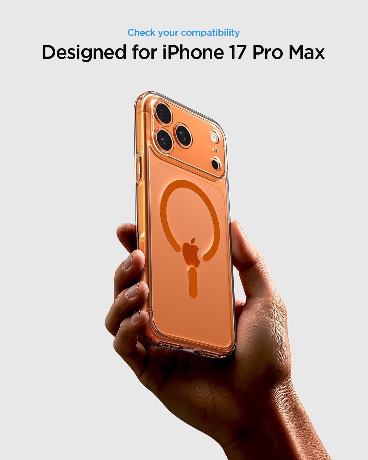 imageSpigen for iPhone 13 Case Ultra Hybrid MagFit AntiYellowing Compatible with Magsafe ClearClear Orange