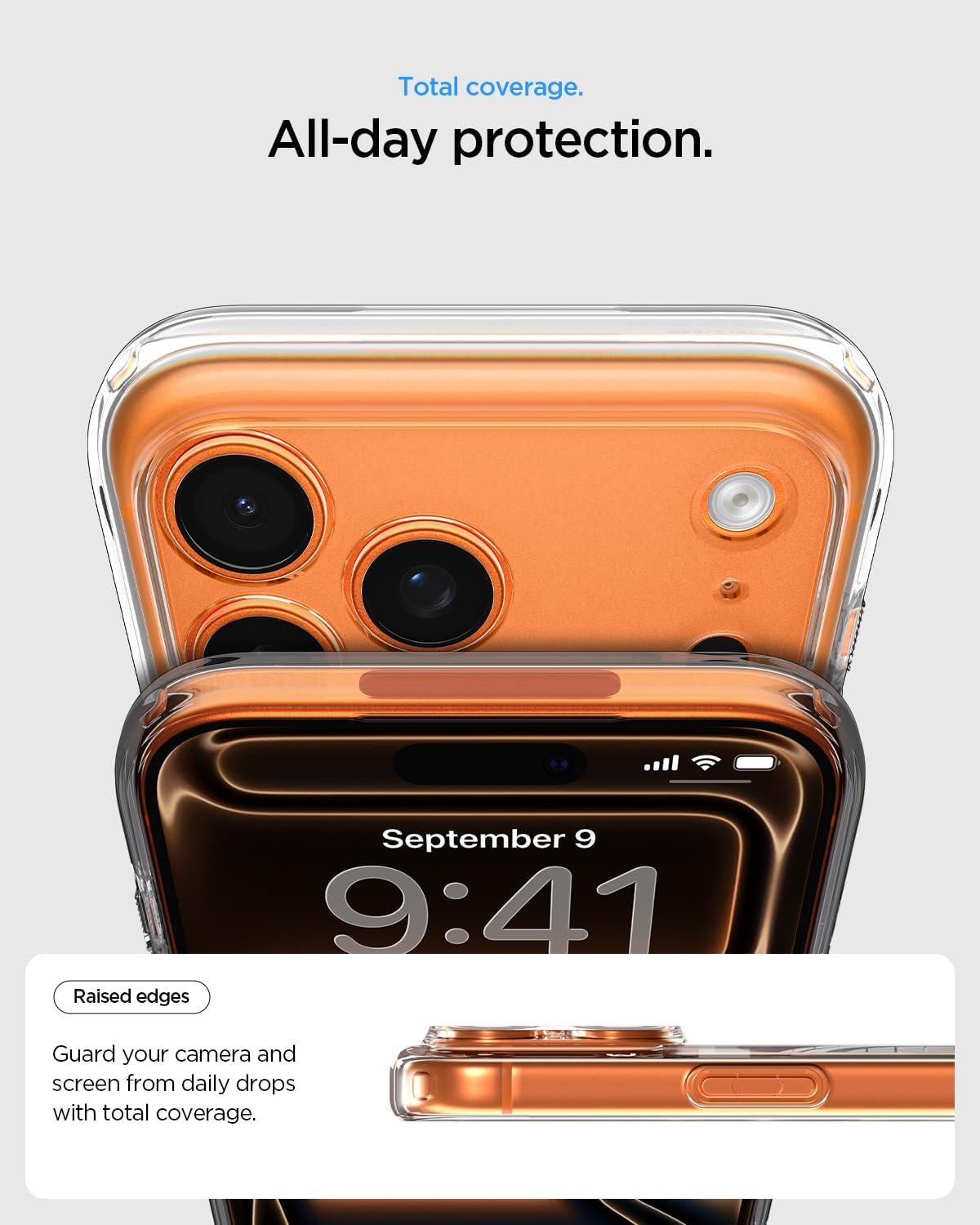 imageSpigen for iPhone 13 Case Ultra Hybrid MagFit AntiYellowing Compatible with Magsafe ClearClear Orange
