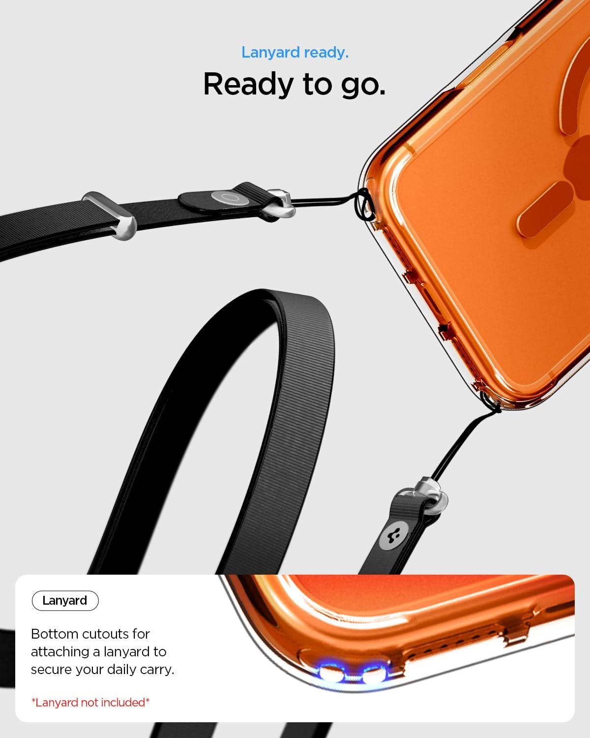 imageSpigen for iPhone 13 Case Ultra Hybrid MagFit AntiYellowing Compatible with Magsafe ClearClear Orange