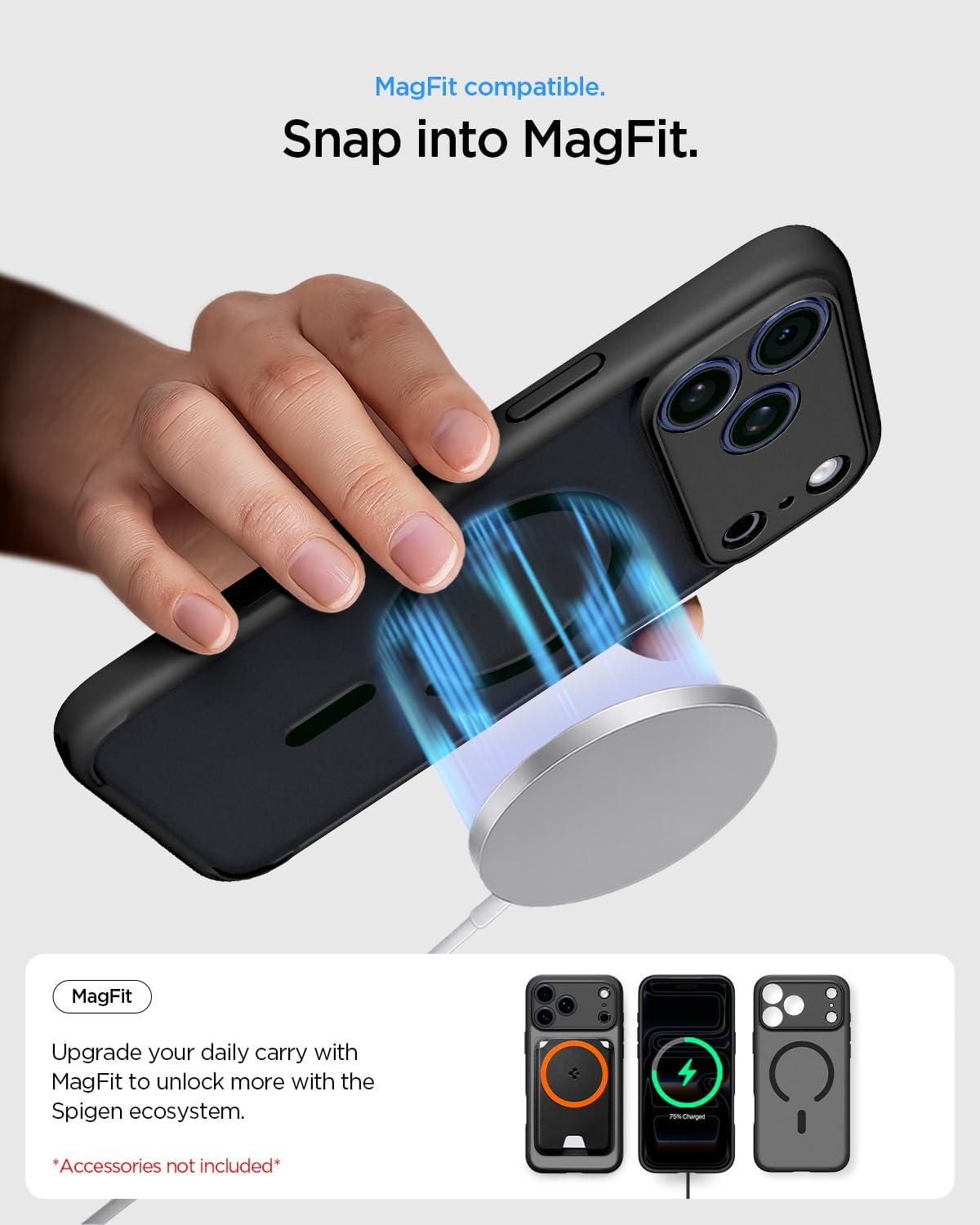imageSpigen for iPhone 13 Case Ultra Hybrid MagFit AntiYellowing Compatible with Magsafe ClearFrost Black