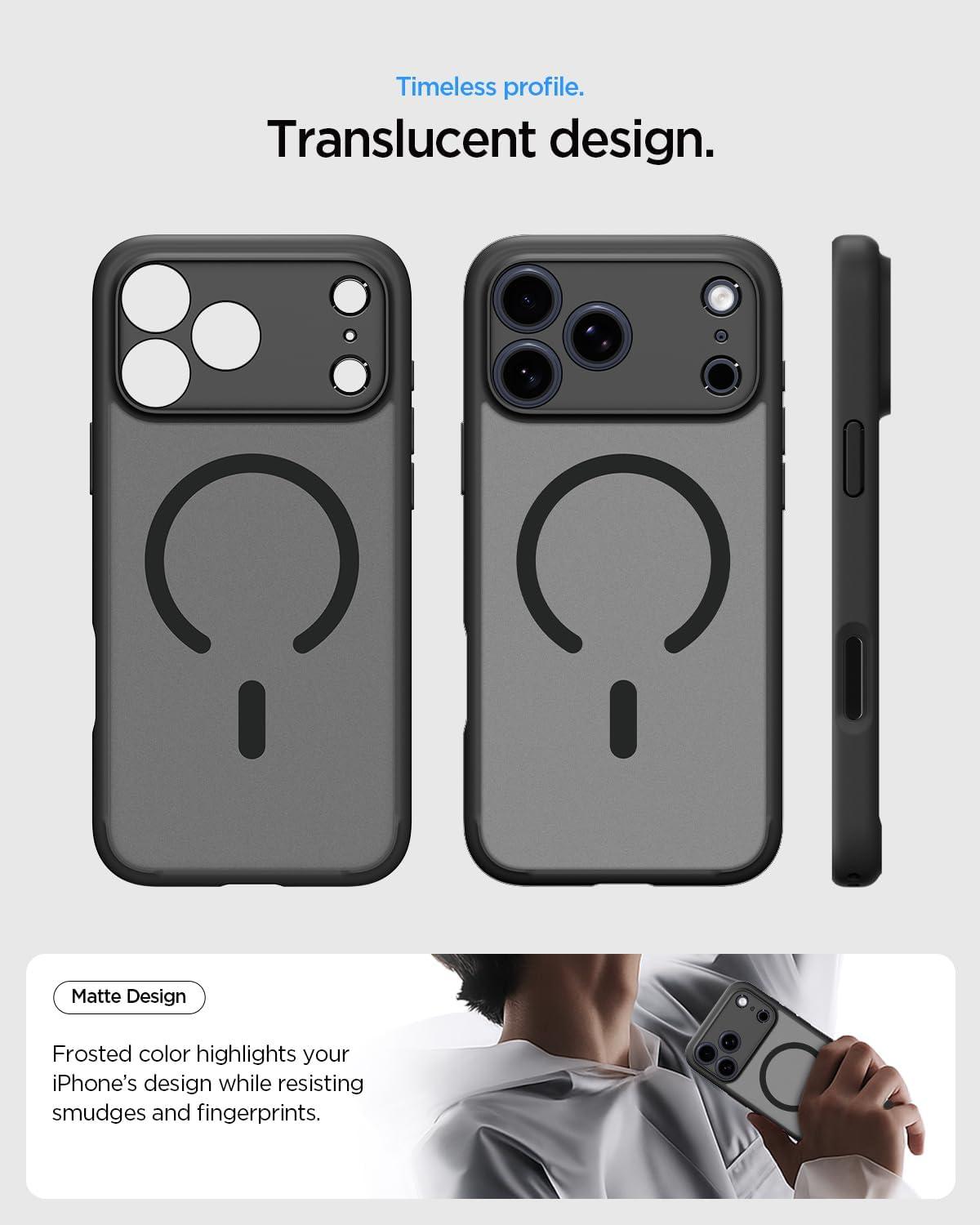 imageSpigen for iPhone 13 Case Ultra Hybrid MagFit AntiYellowing Compatible with Magsafe ClearFrost Black