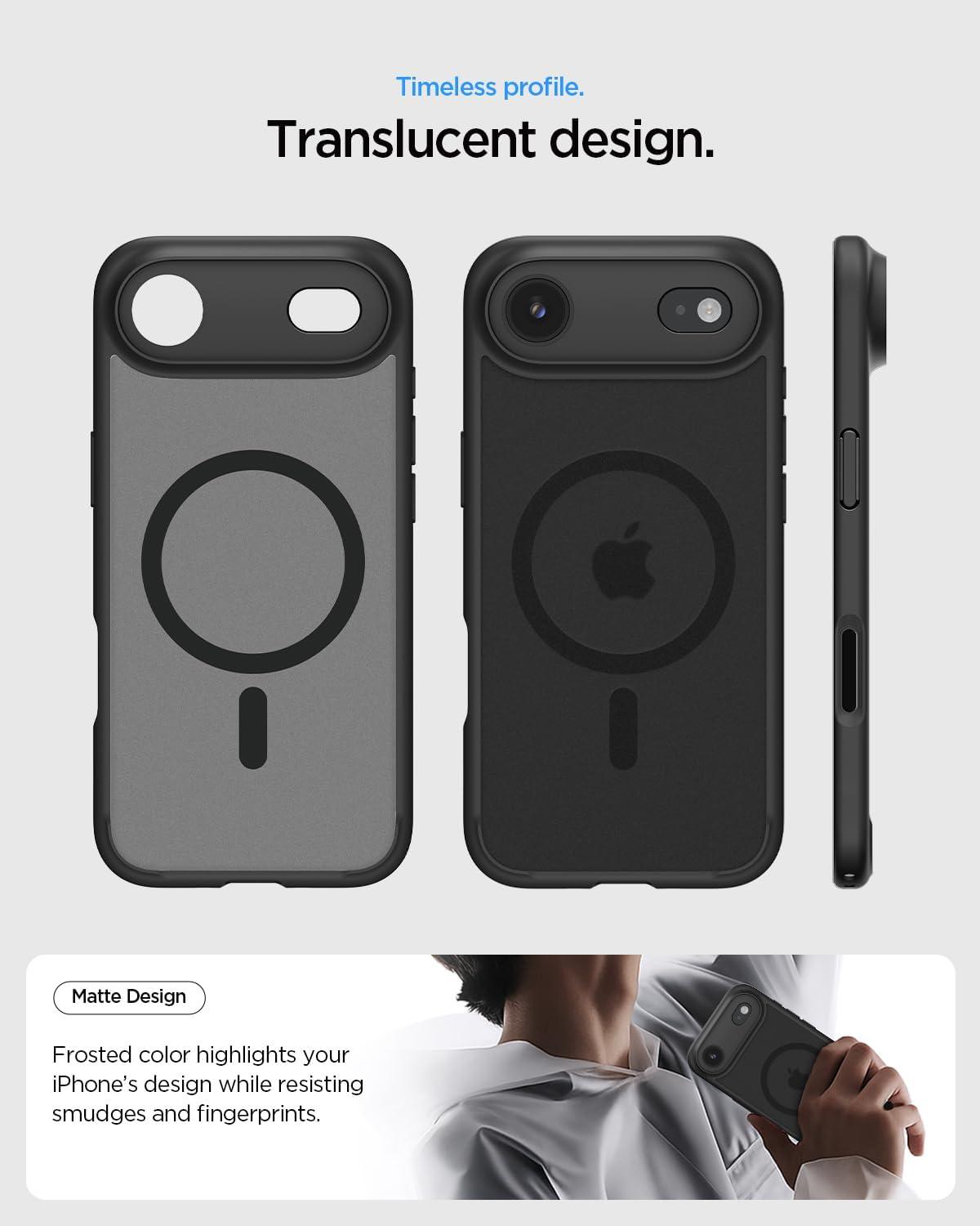 imageSpigen for iPhone 13 Case Ultra Hybrid MagFit AntiYellowing Compatible with Magsafe ClearFrost Black