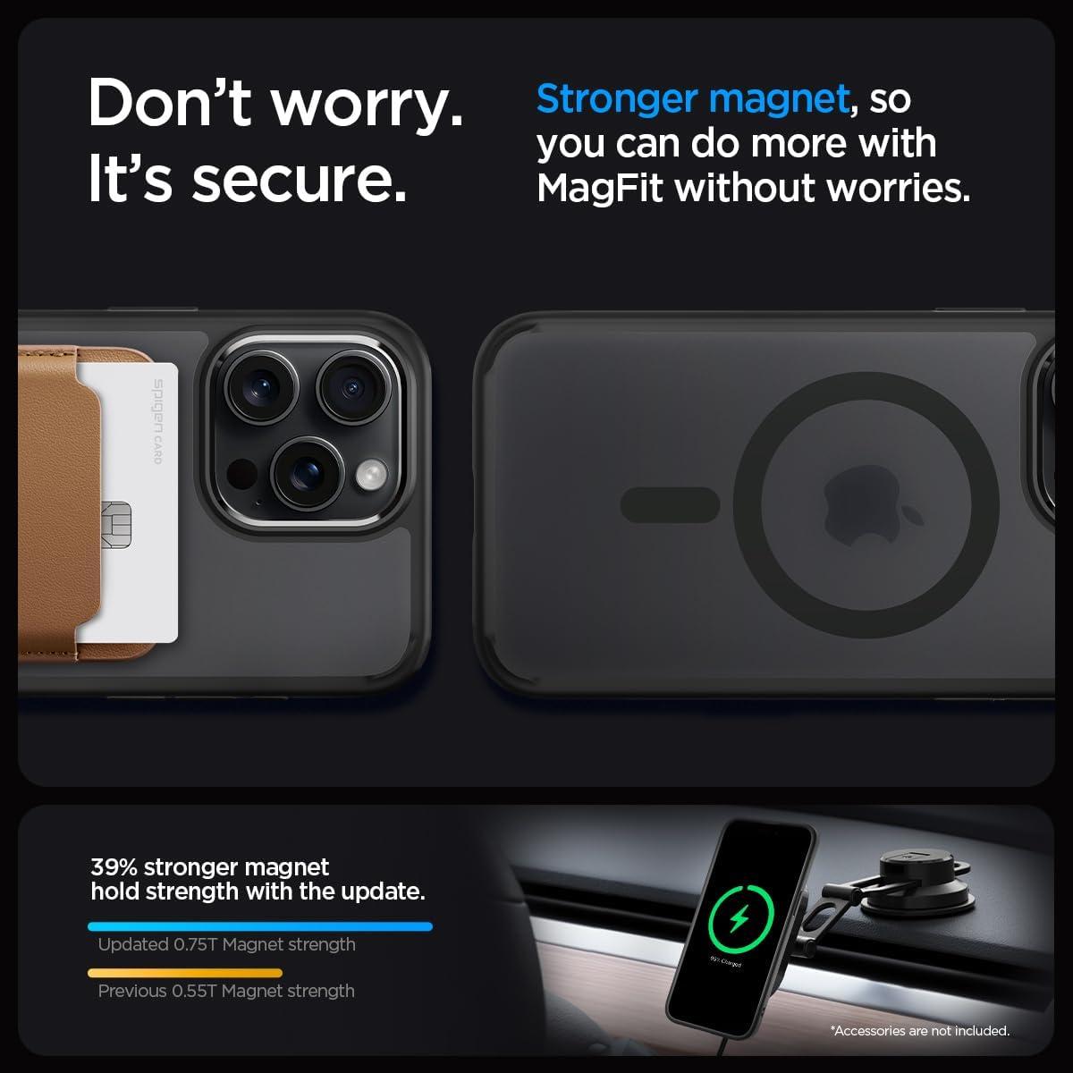 imageSpigen for iPhone 13 Case Ultra Hybrid MagFit AntiYellowing Compatible with Magsafe ClearFrost Black