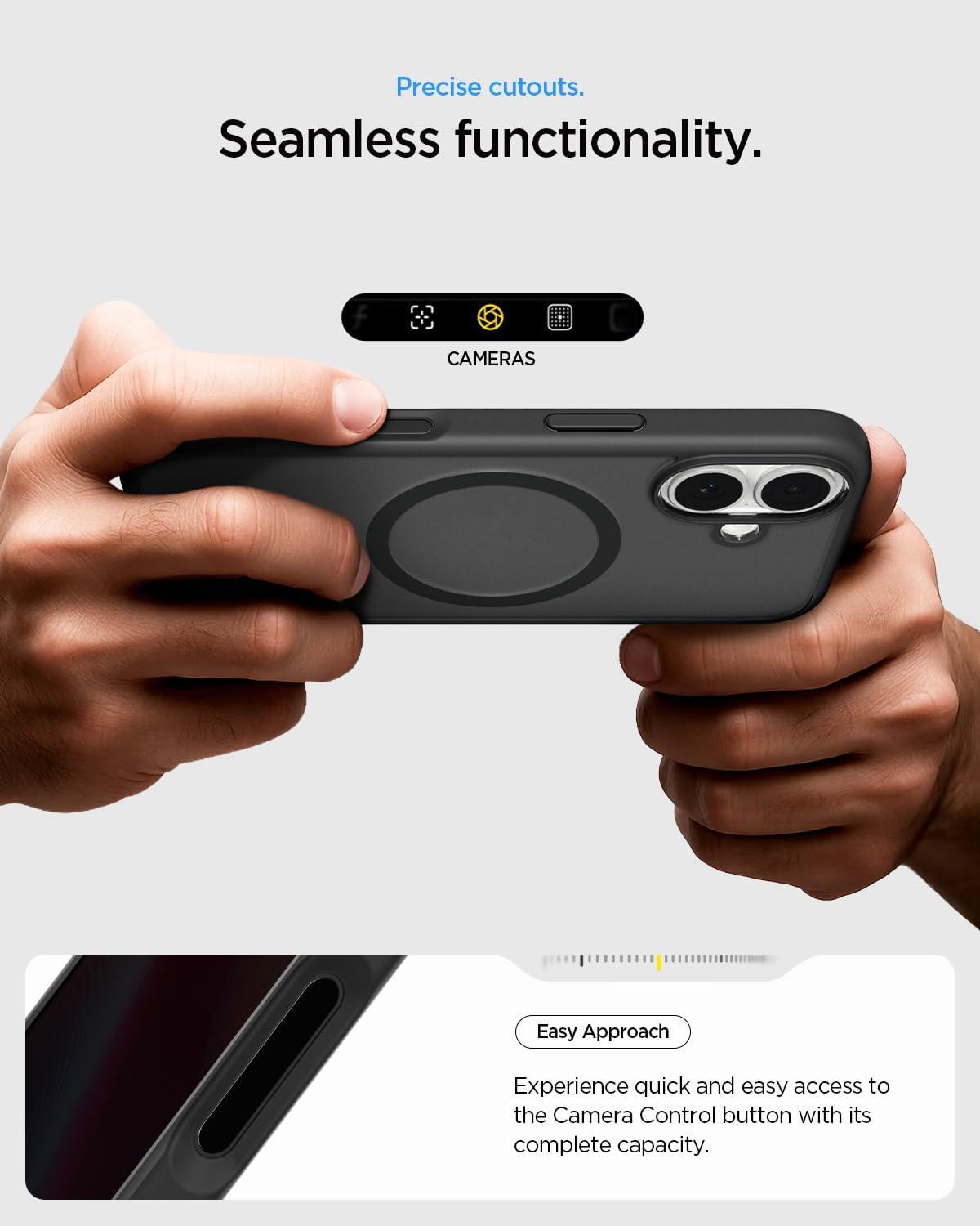 imageSpigen for iPhone 13 Case Ultra Hybrid MagFit AntiYellowing Compatible with Magsafe ClearFrost Black