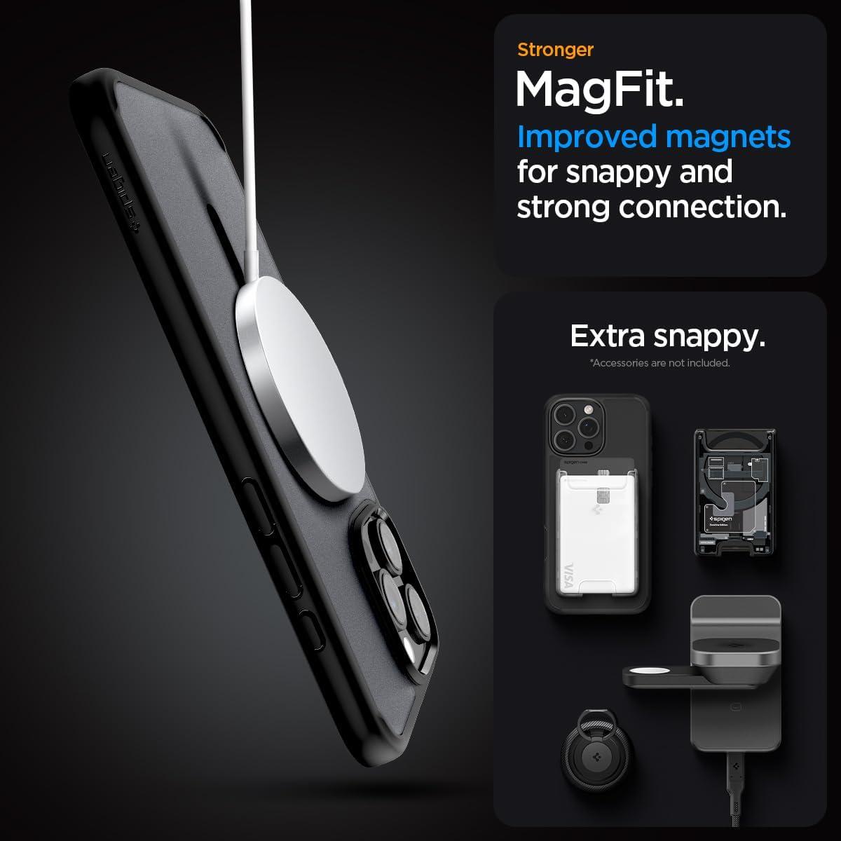 imageSpigen for iPhone 13 Case Ultra Hybrid MagFit AntiYellowing Compatible with Magsafe ClearFrost Black