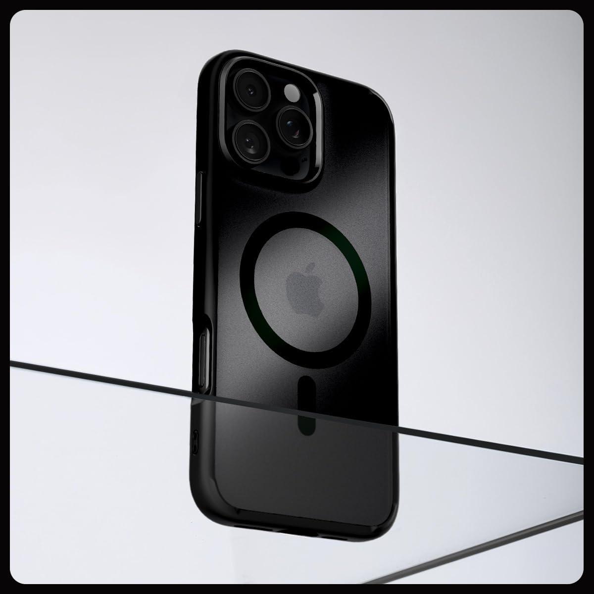 imageSpigen for iPhone 13 Case Ultra Hybrid MagFit AntiYellowing Compatible with Magsafe ClearFrost Black