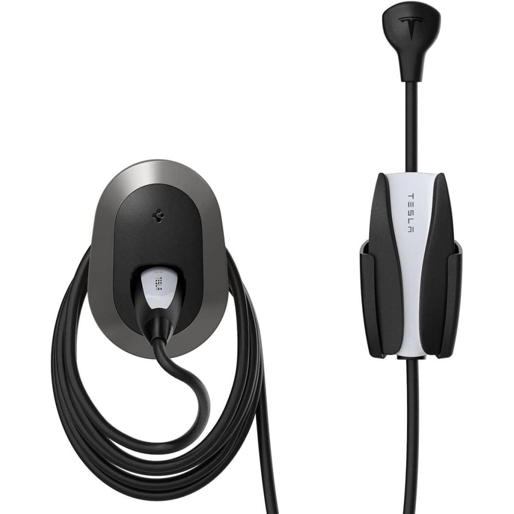 imageSpigen Bespoke AllinOne Cable Organizer Wall Mount Designed for All Tesla Mobile Charger Cable Model 3YXS 2025202420232022  Dark Silver  Valentines Day GiftDark Silver