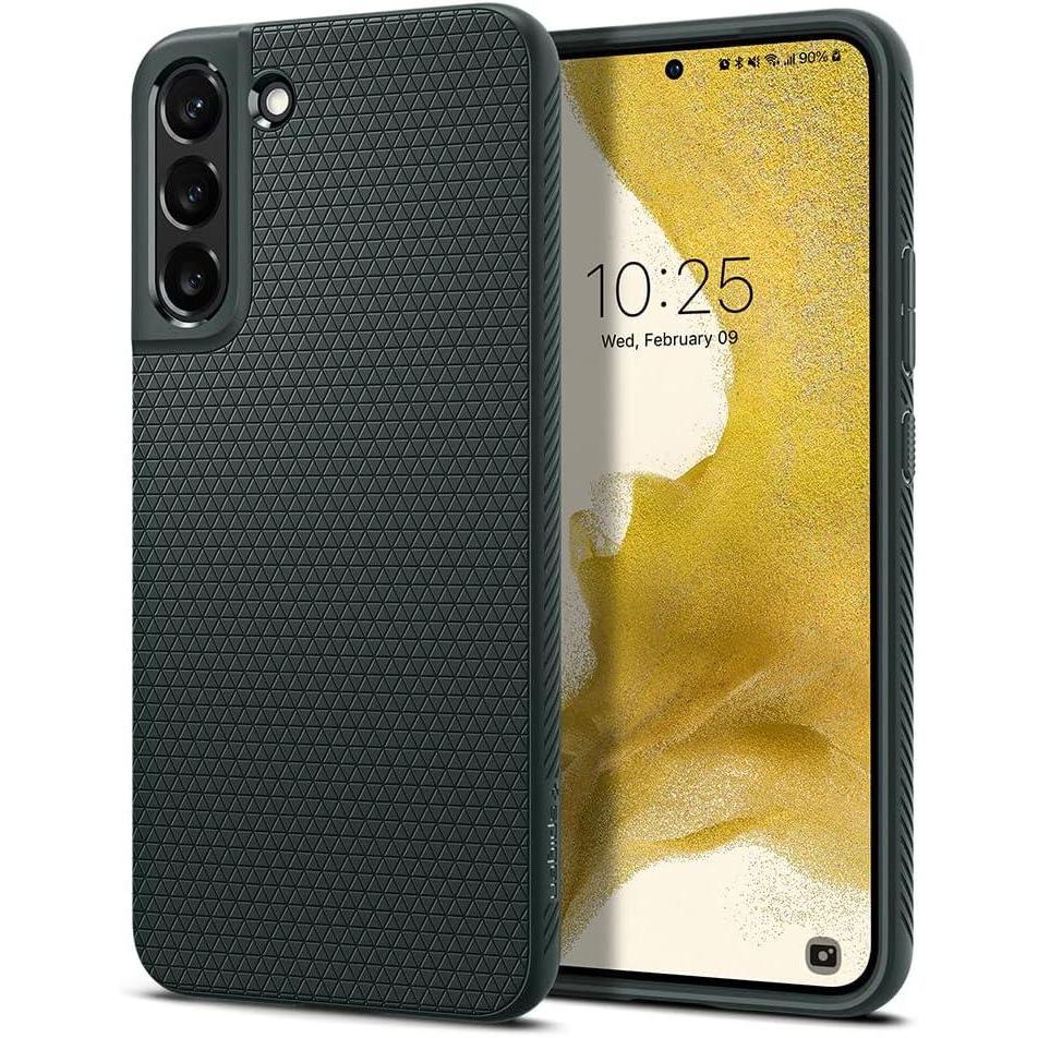 imageSpigen Liquid Air Designed for Galaxy S25 Edge Case 2025 No Magnet Ring MilitaryGrade Protection Marble GrayAbyss Green