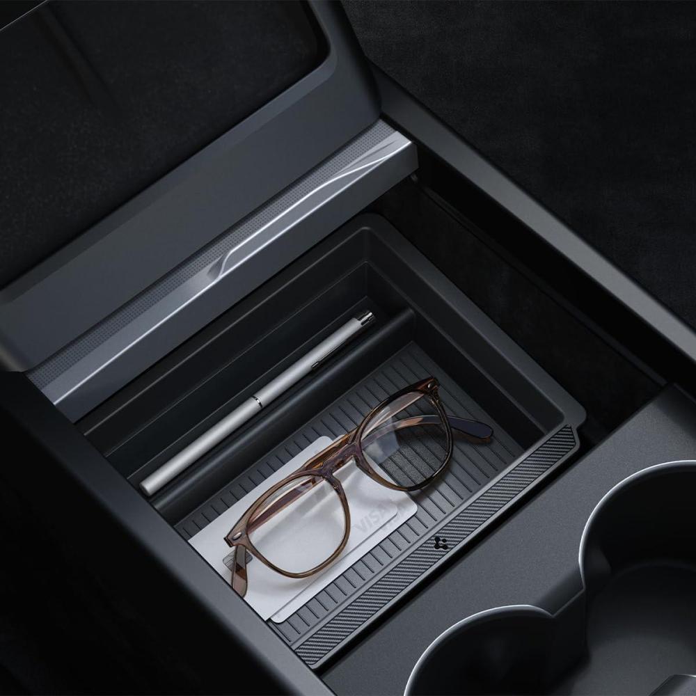 imageSpigen NonSlide Center Console Organizer Expanded Capacity for Tesla Model Y Juniper Only Premium amp Performance 202526 and Model 3 Highland Standard Premium amp Performance 20242526Center Console Organizer