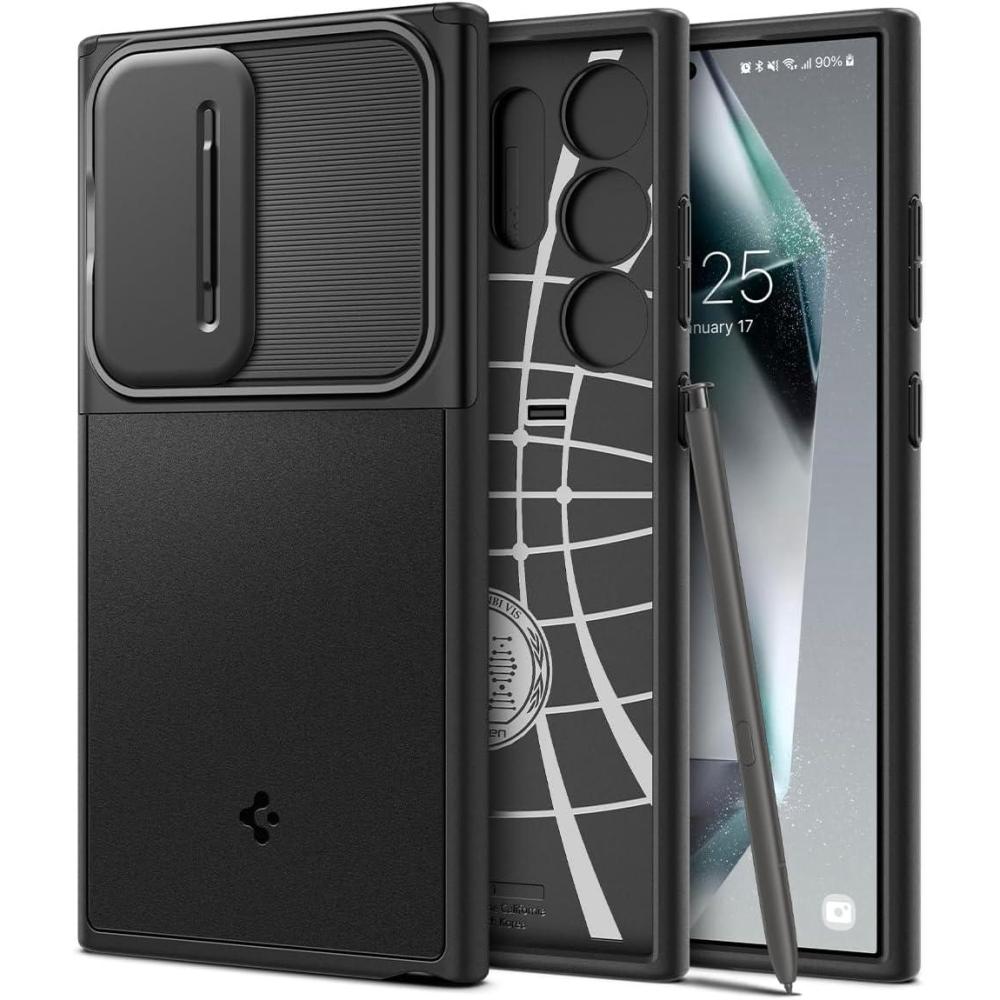 imageSpigen Optik Armor Designed for Galaxy S25 Ultra Case 2025 No Magnet Ring MilitaryGrade Protection  Abyss GreenBlack