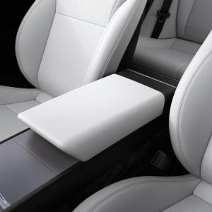 Spigen Center Console Armrest Cover for Tesla Model Y Juniper (Standard, Premium & Performance 2026/2025) and Model 3 Highland (Standard, Premium & Performance 2026/25/24) – White(White)